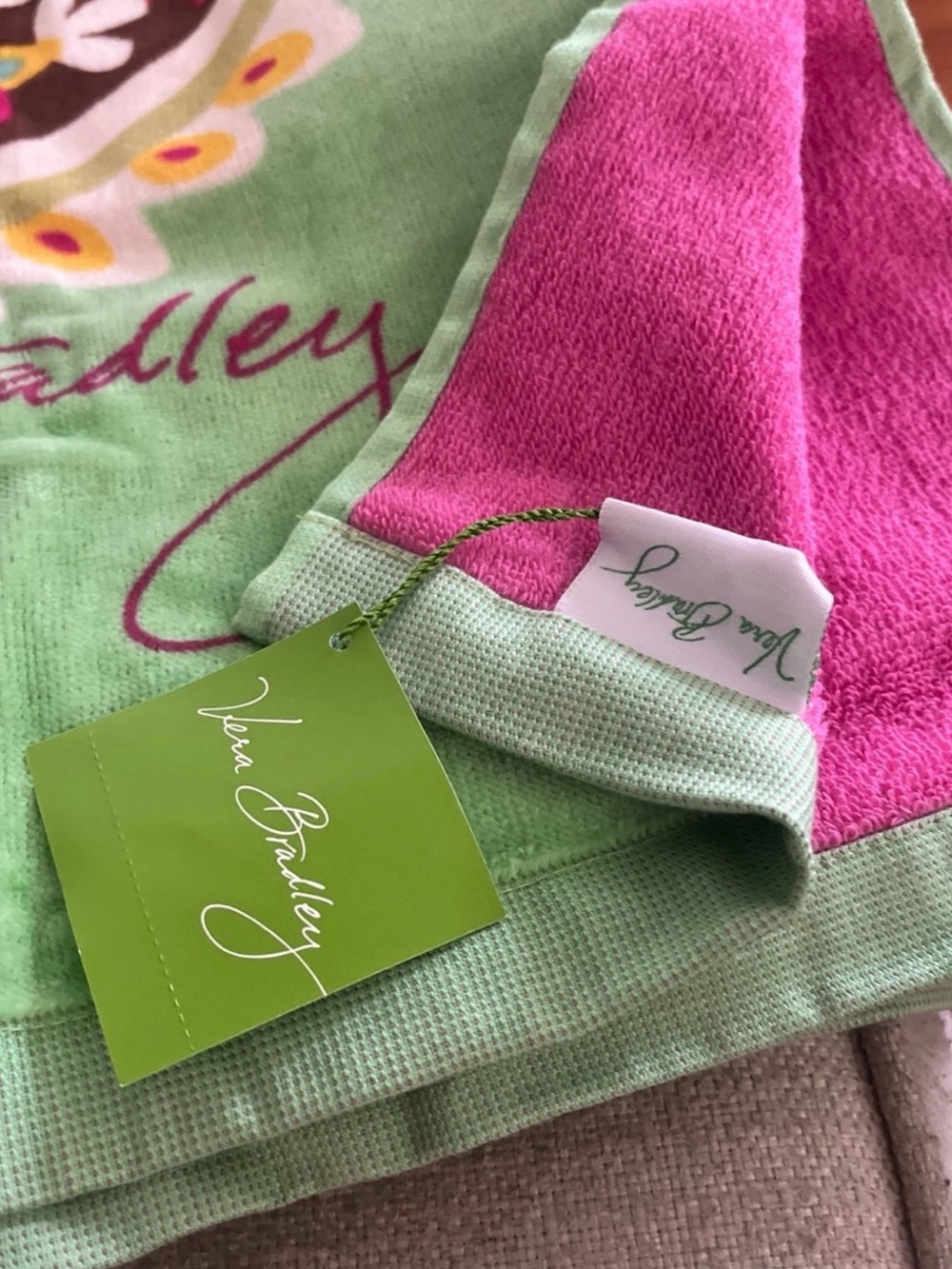 Vera Bradley beach swim party Paisley cooler Tote Towel & Flip Flop 7/8 M - Picture 2 of 7